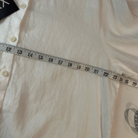 NWT FLAX Lily White Linen Button Down Shirt Tunic Long L - Picture 8 of 10
